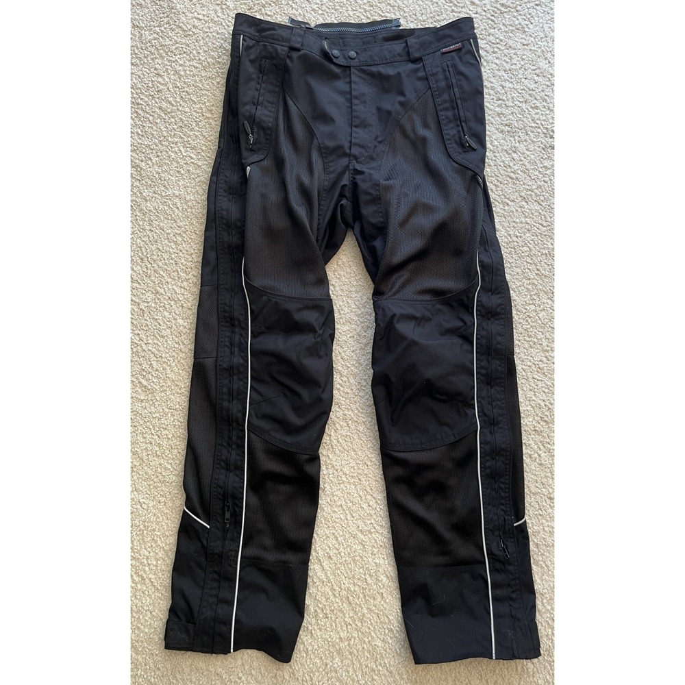 Olympia Moto Sports Reflective Padded Motorcycle Riding Pants Mens 38 Black
